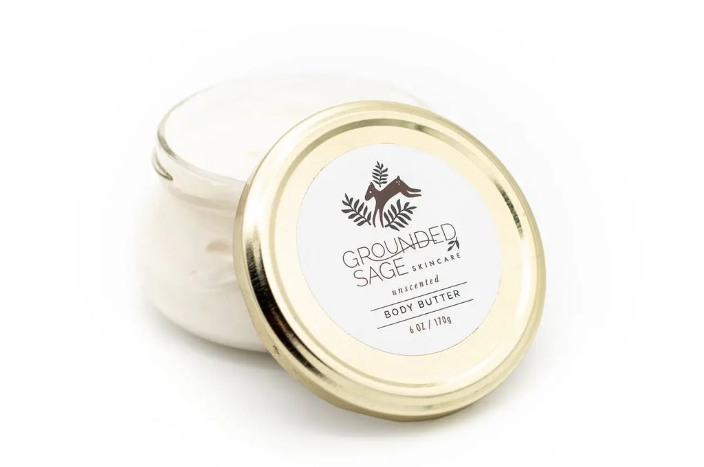 Unscented Body Butter - natural body cream Grounded Sage Skincare