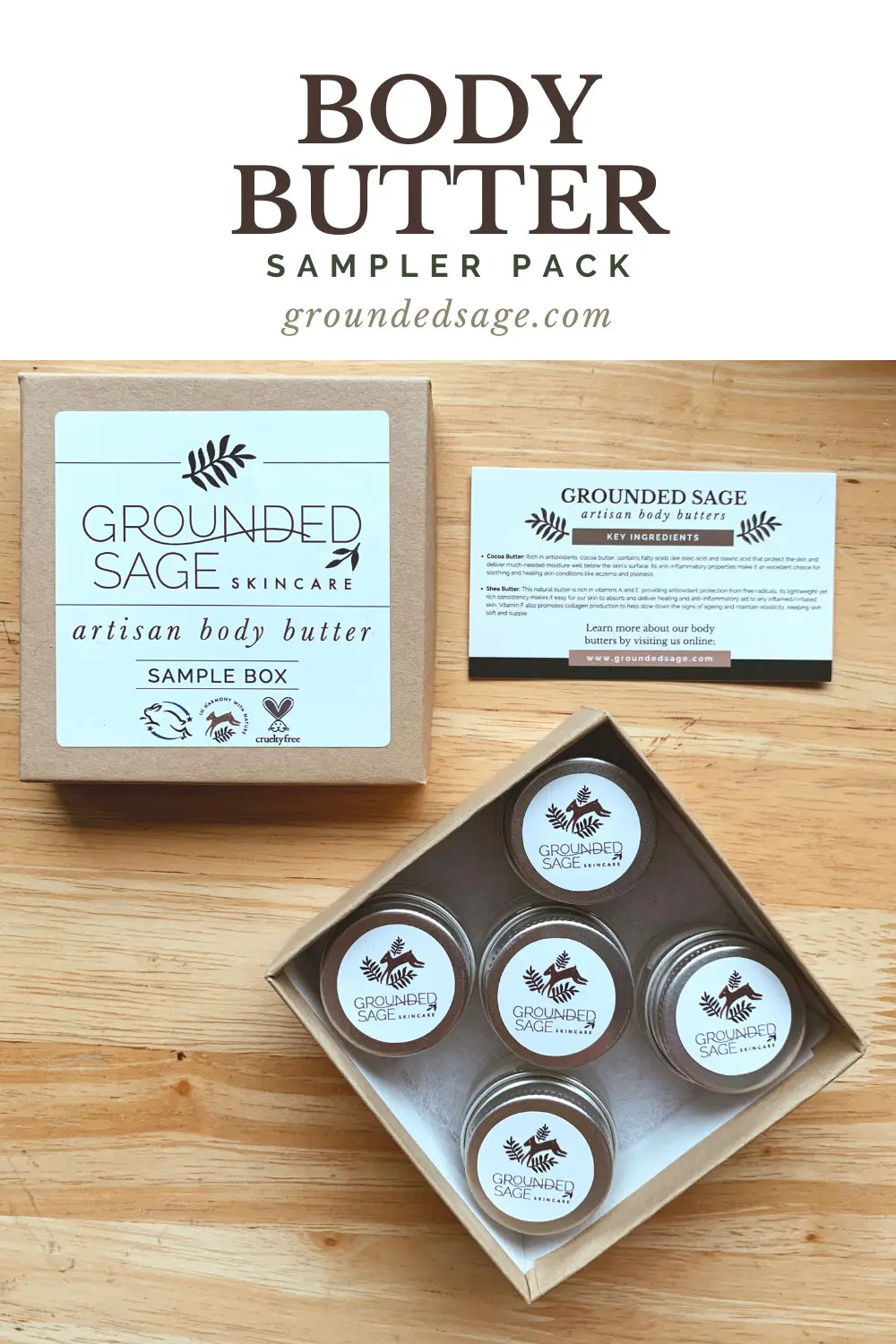 Body Butter Sampler Box - Grounded Sage Skincare | Grounded Sage Skincare
