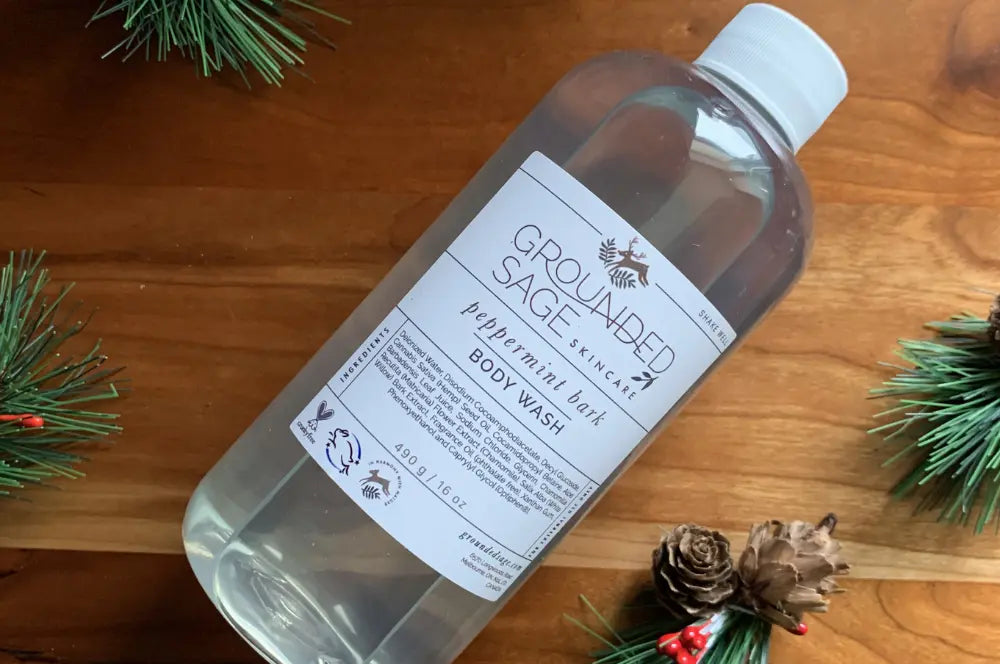 Peppermint Bark Holiday Body Wash Grounded Sage Skincare