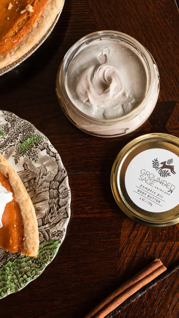 organic pumpkin pie scent shimmering oil based body butter autumn fall scented cream moisturizer canada